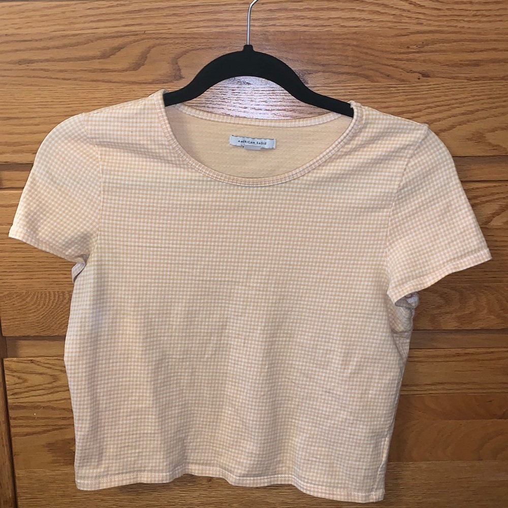 American Eagle Yellow Gingham/Checked Top